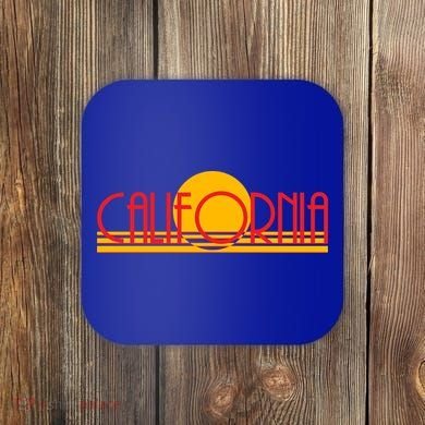 Retro California Sun Sunset Logo Coaster
