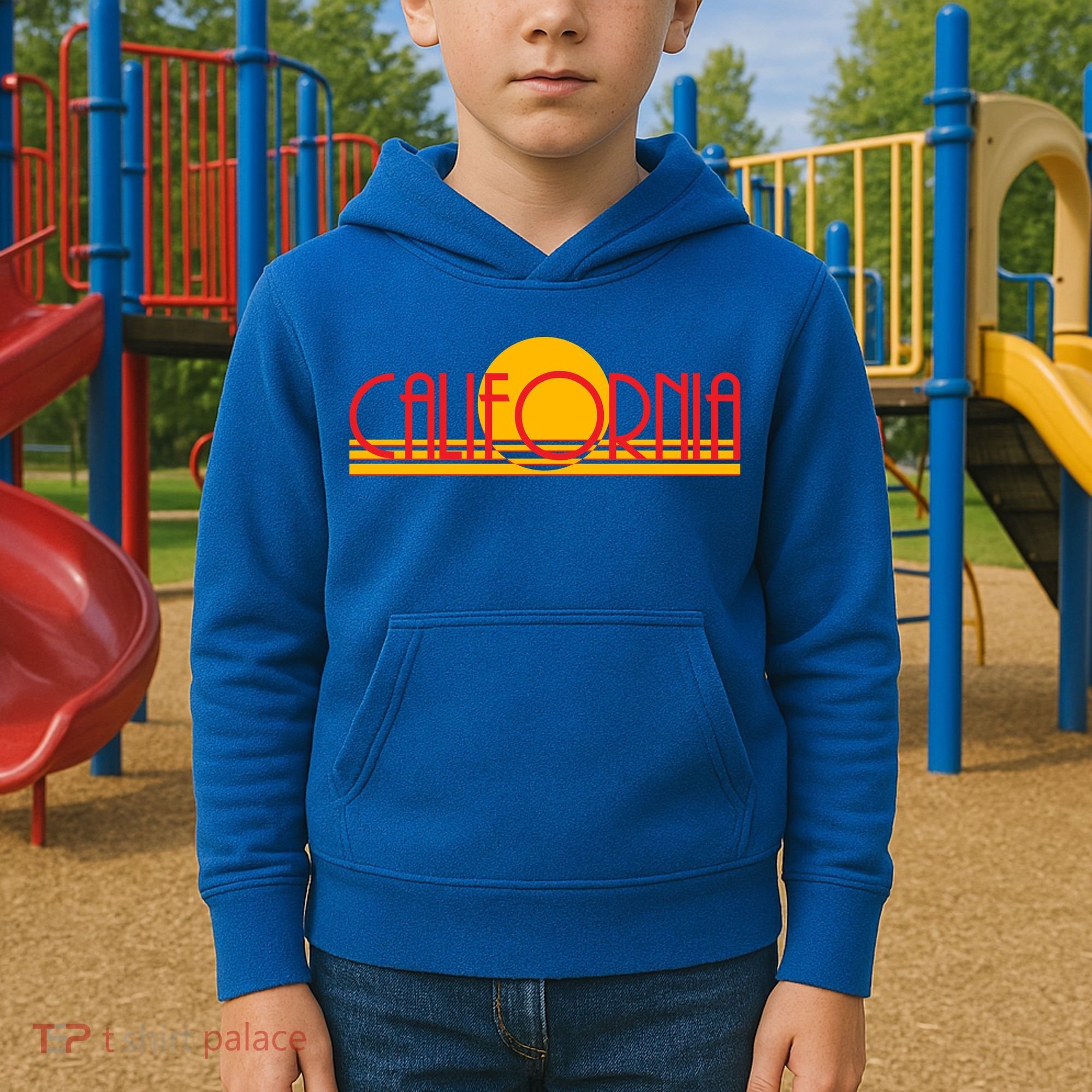 Retro California Sun Sunset Logo Kids Hoodie