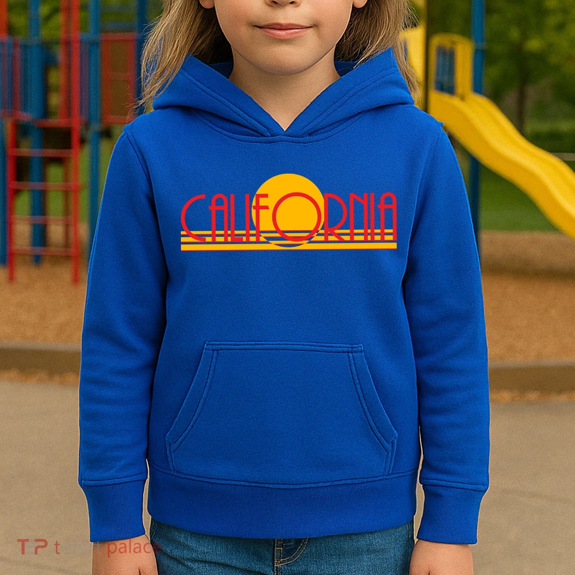 Retro California Sun Sunset Logo Kids Hoodie