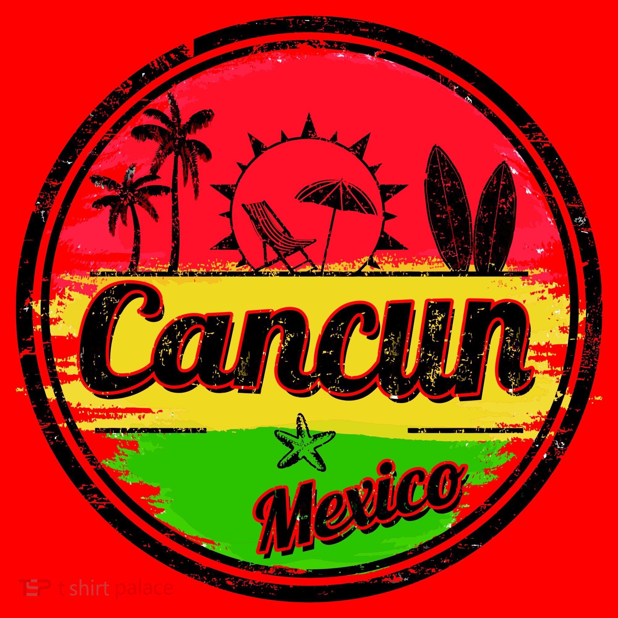 Retro Cancun Logo Santa Hat