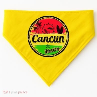 Retro Cancun Logo USA-Made Doggie Bandana