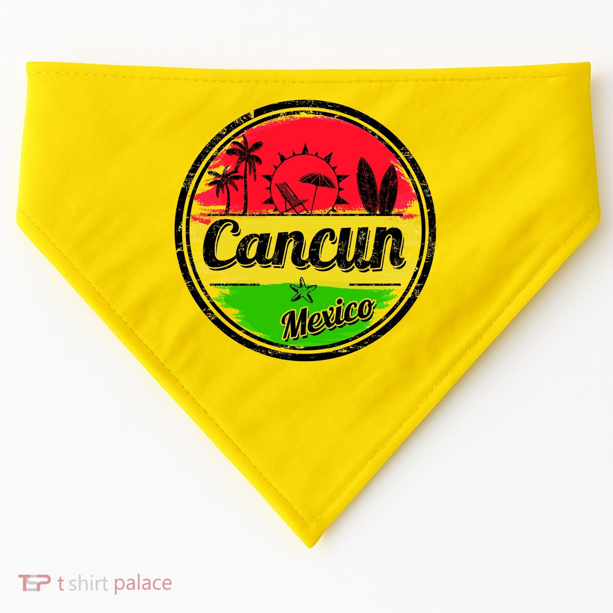 Retro Cancun Logo USA-Made Doggie Bandana
