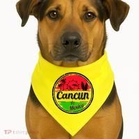 Retro Cancun Logo USA-Made Doggie Bandana thumb 1