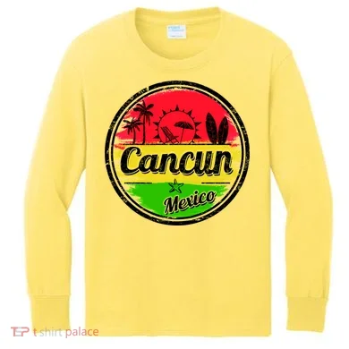 Retro Cancun Logo Kids Long Sleeve Shirt