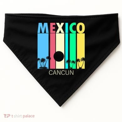 Retro Cancun Mexico USA-Made Doggie Bandana