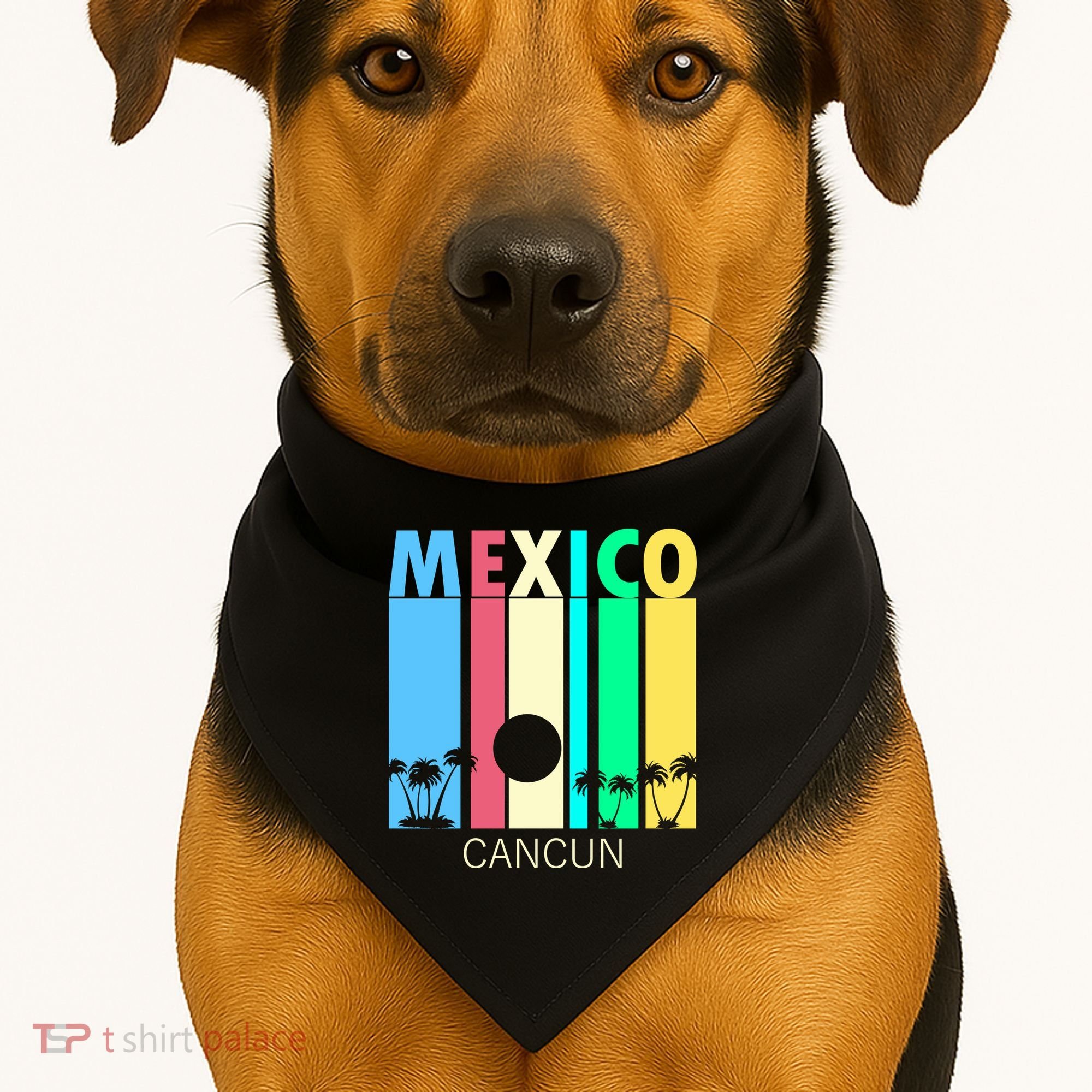 Retro Cancun Mexico USA-Made Doggie Bandana