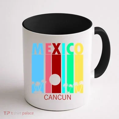 Retro Cancun Mexico Coffee Mug back