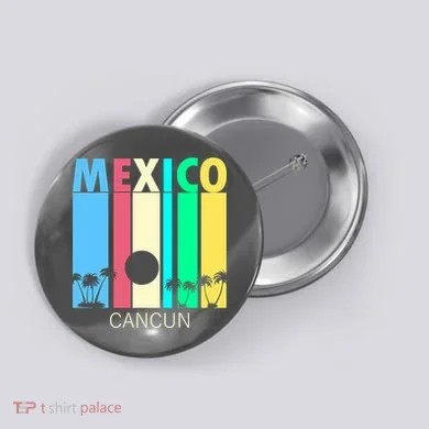 Retro Cancun Mexico Button