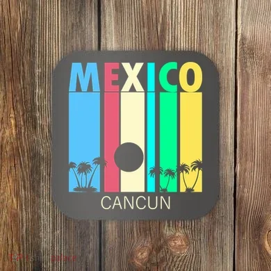 Retro Cancun Mexico Coaster
