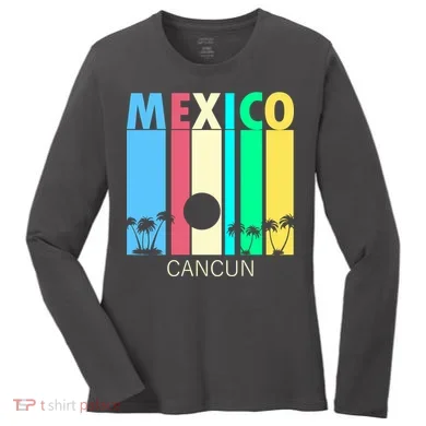 Retro Cancun Mexico Women's Long Sleeve Shirt
