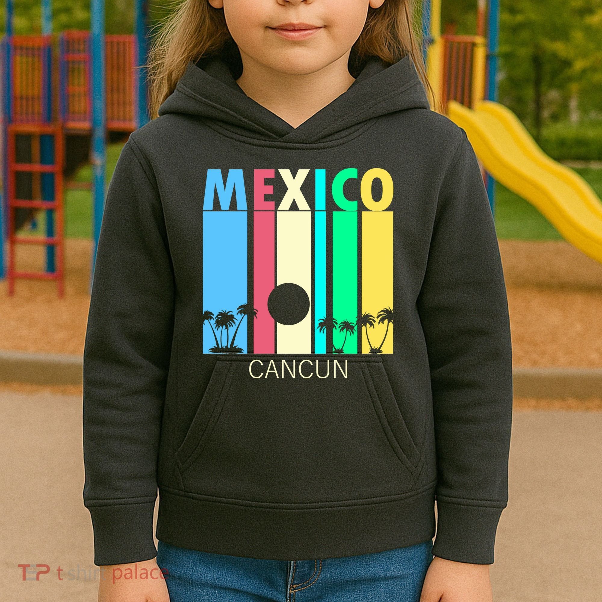 Retro Cancun Mexico Kids Hoodie