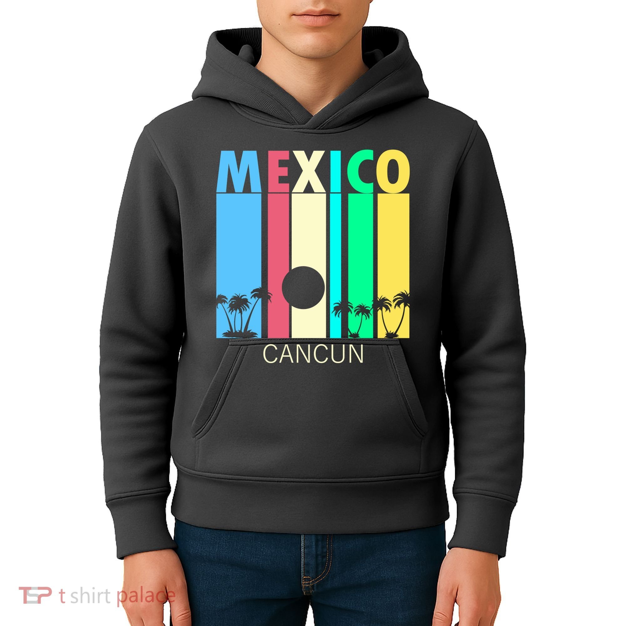 Retro Cancun Mexico Kids Hoodie