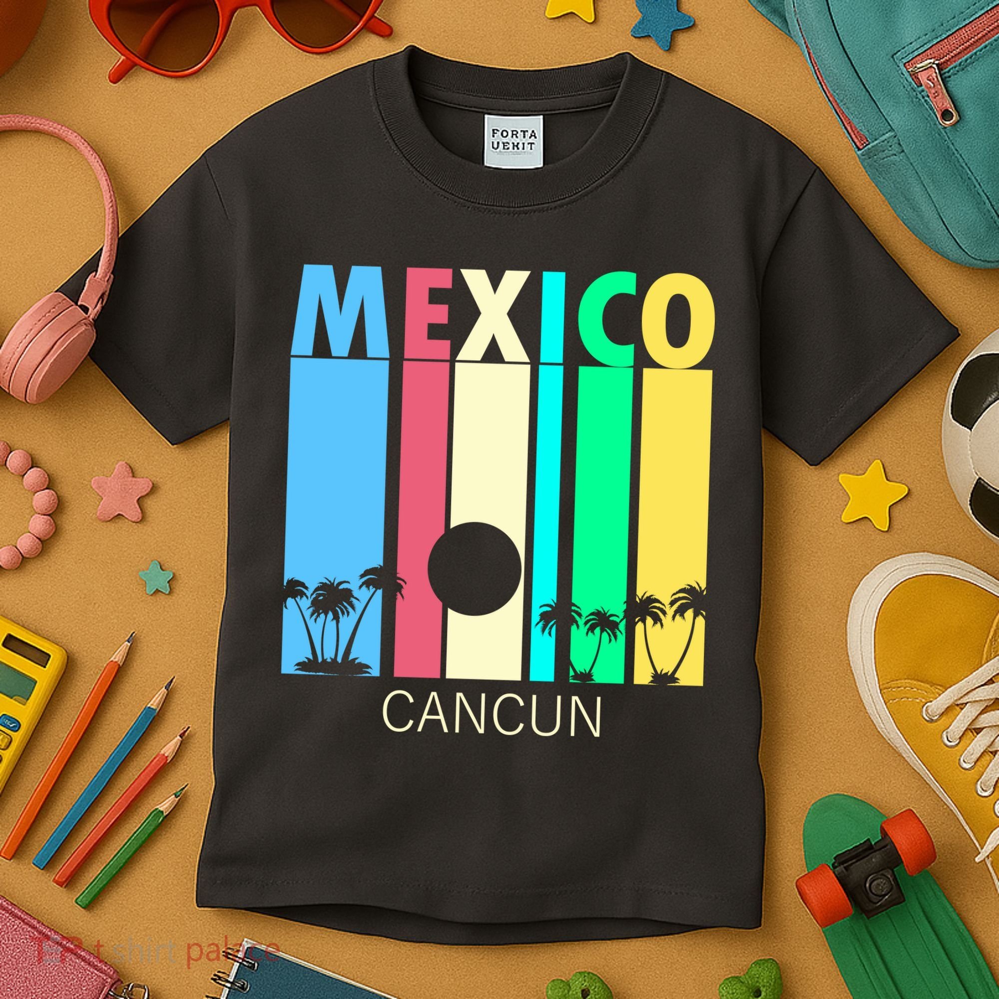 Retro Cancun Mexico Kids T-Shirt