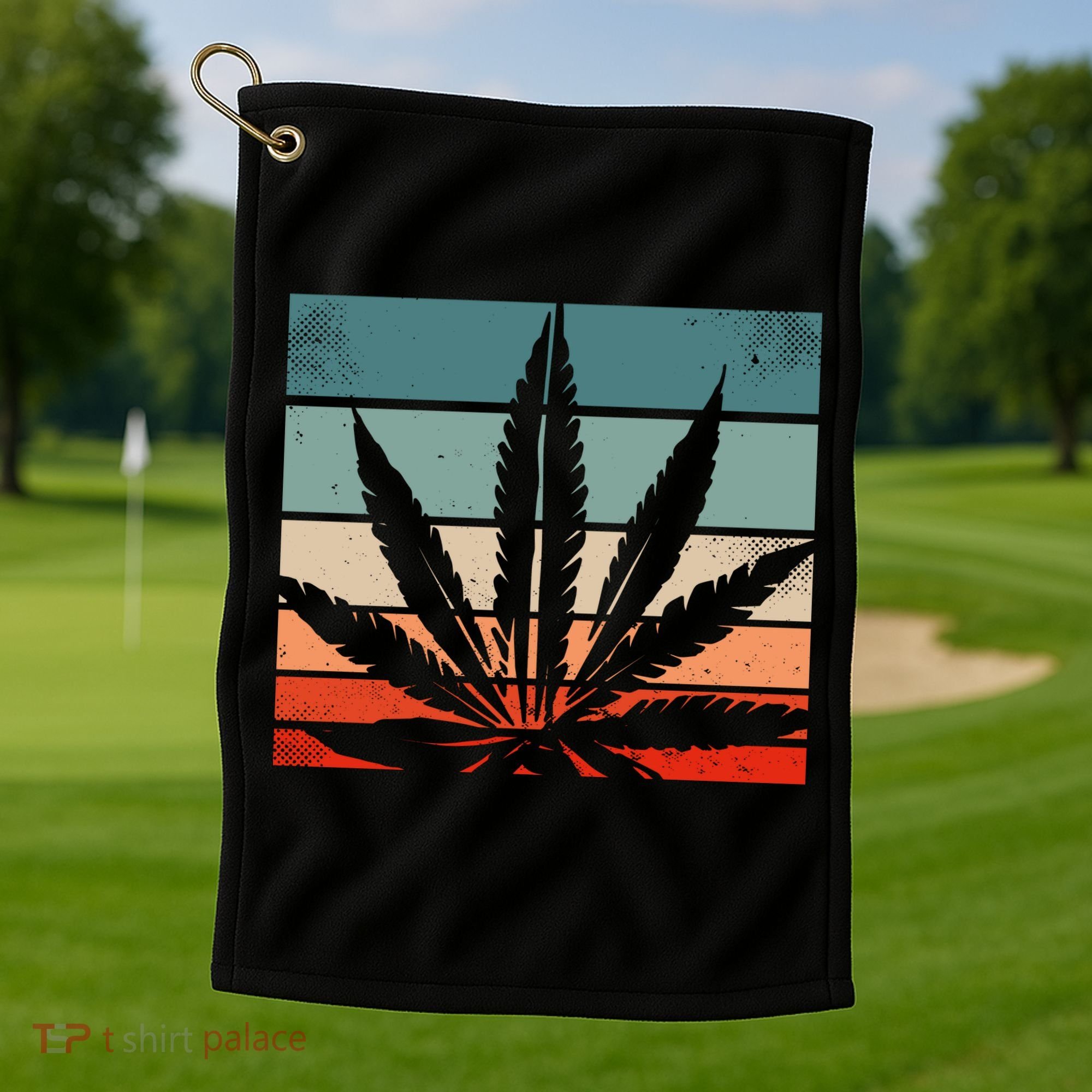 Retro Cannabis Golf Towel