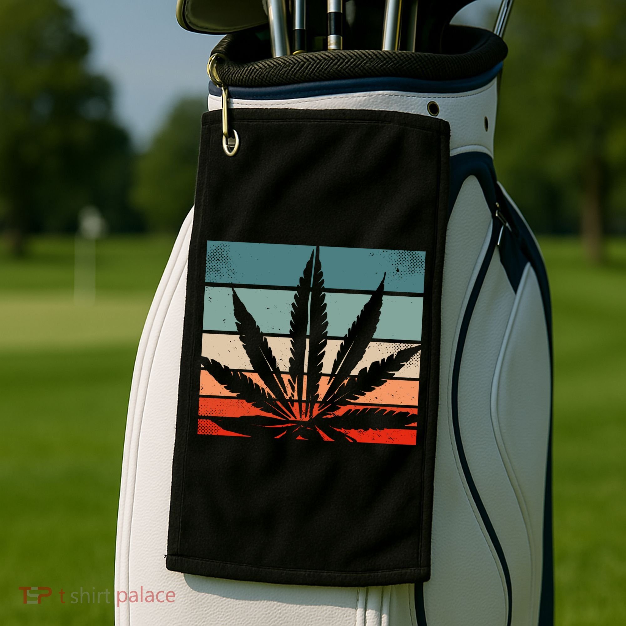 Retro Cannabis Golf Towel