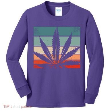 Retro Cannabis Kids Long Sleeve Shirt