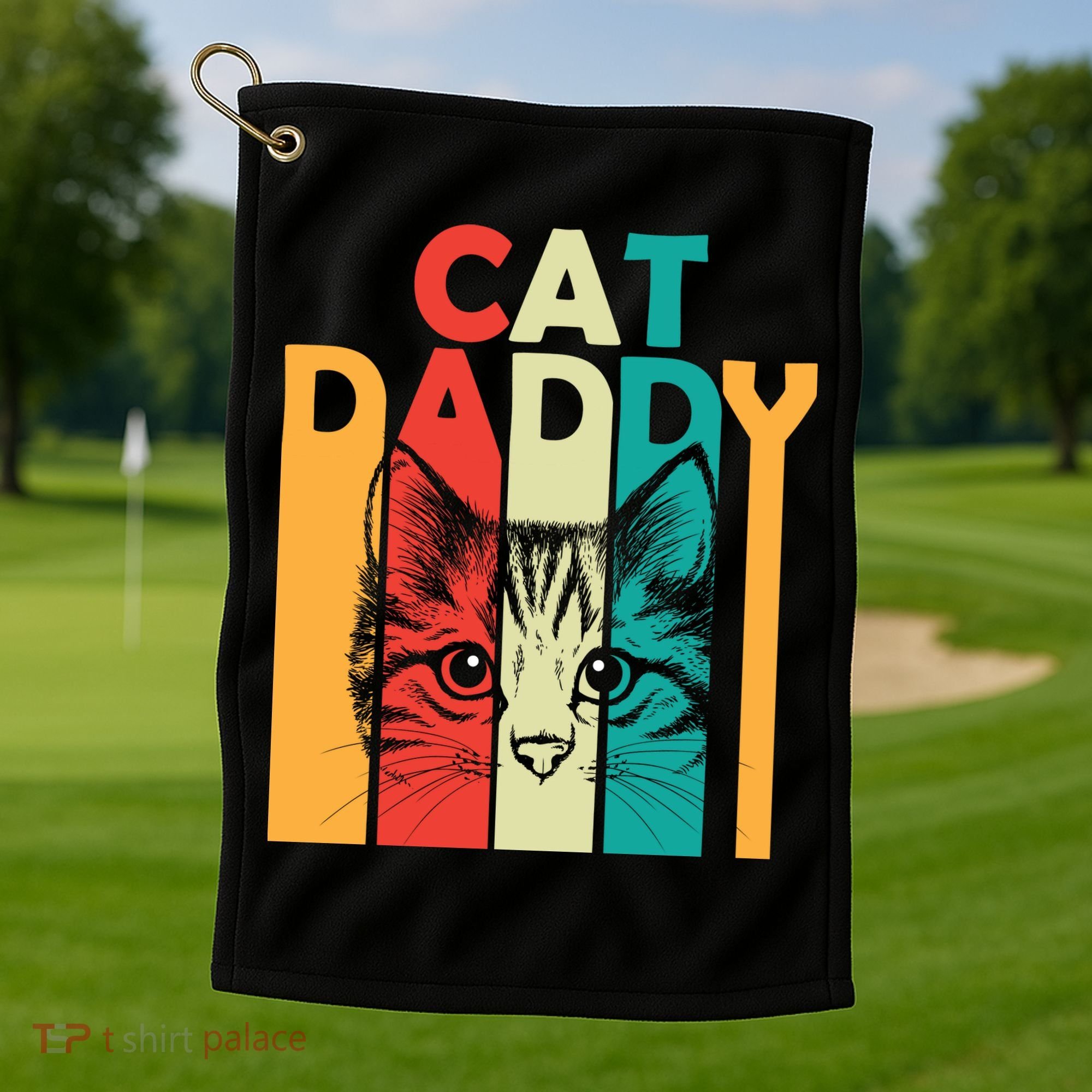 Retro Cat Daddy Golf Towel