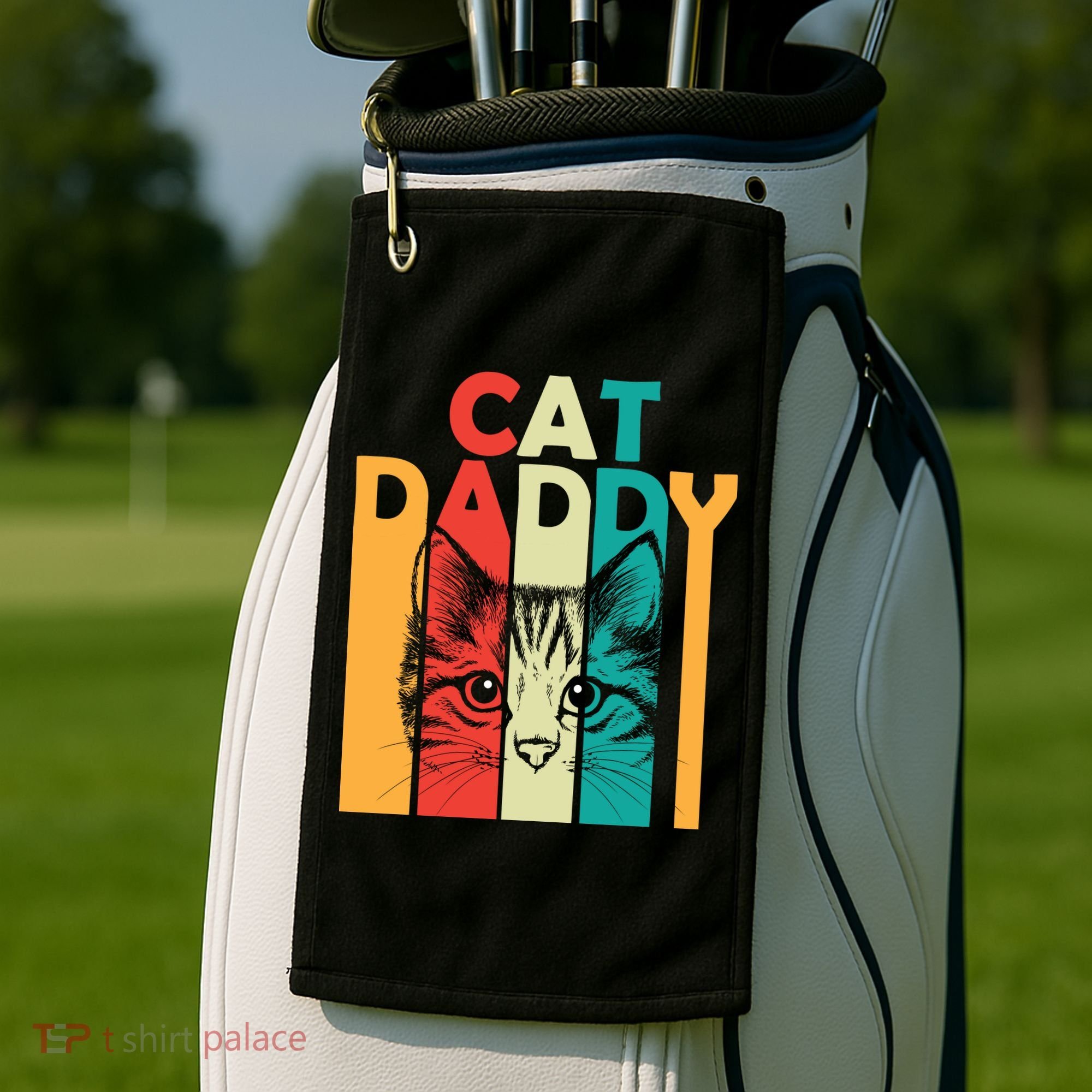Retro Cat Daddy Golf Towel