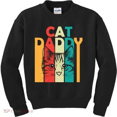 Retro Cat Daddy Kids Sweatshirt