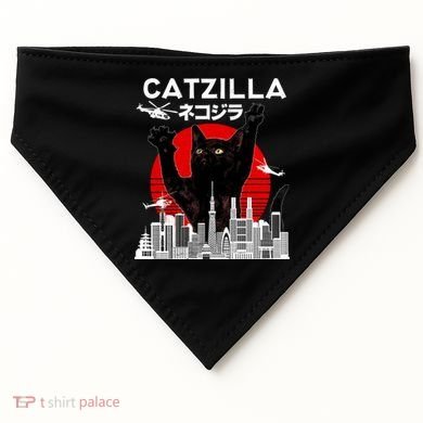 Retro Catzilla Attack USA-Made Doggie Bandana