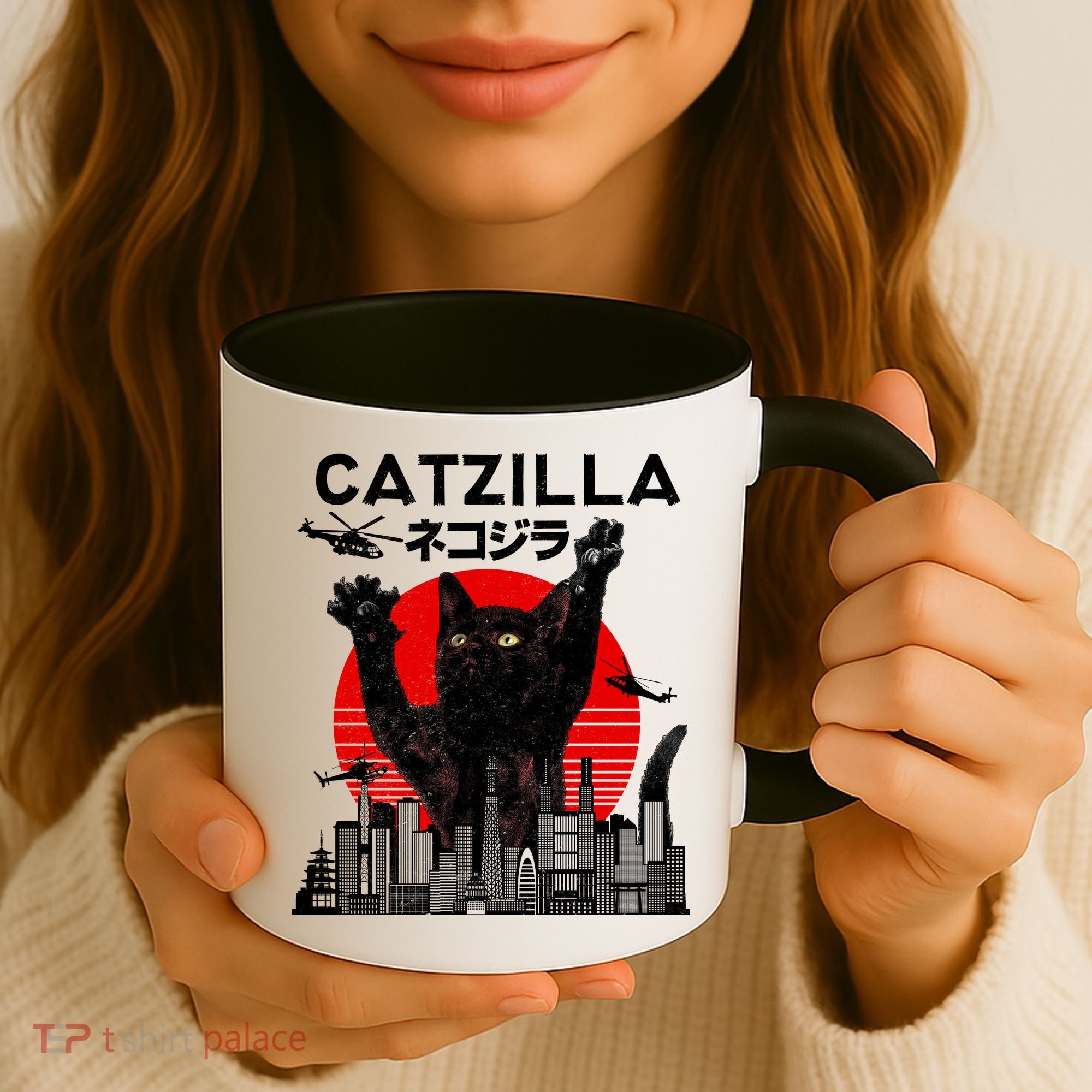 Retro Catzilla Attack Coffee Mug