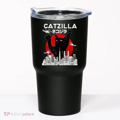 Retro Catzilla Attack Tumbler