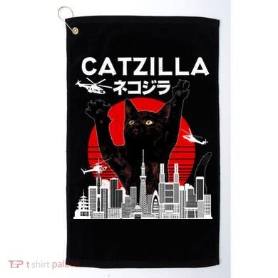 Retro Catzilla Attack Golf Towel
