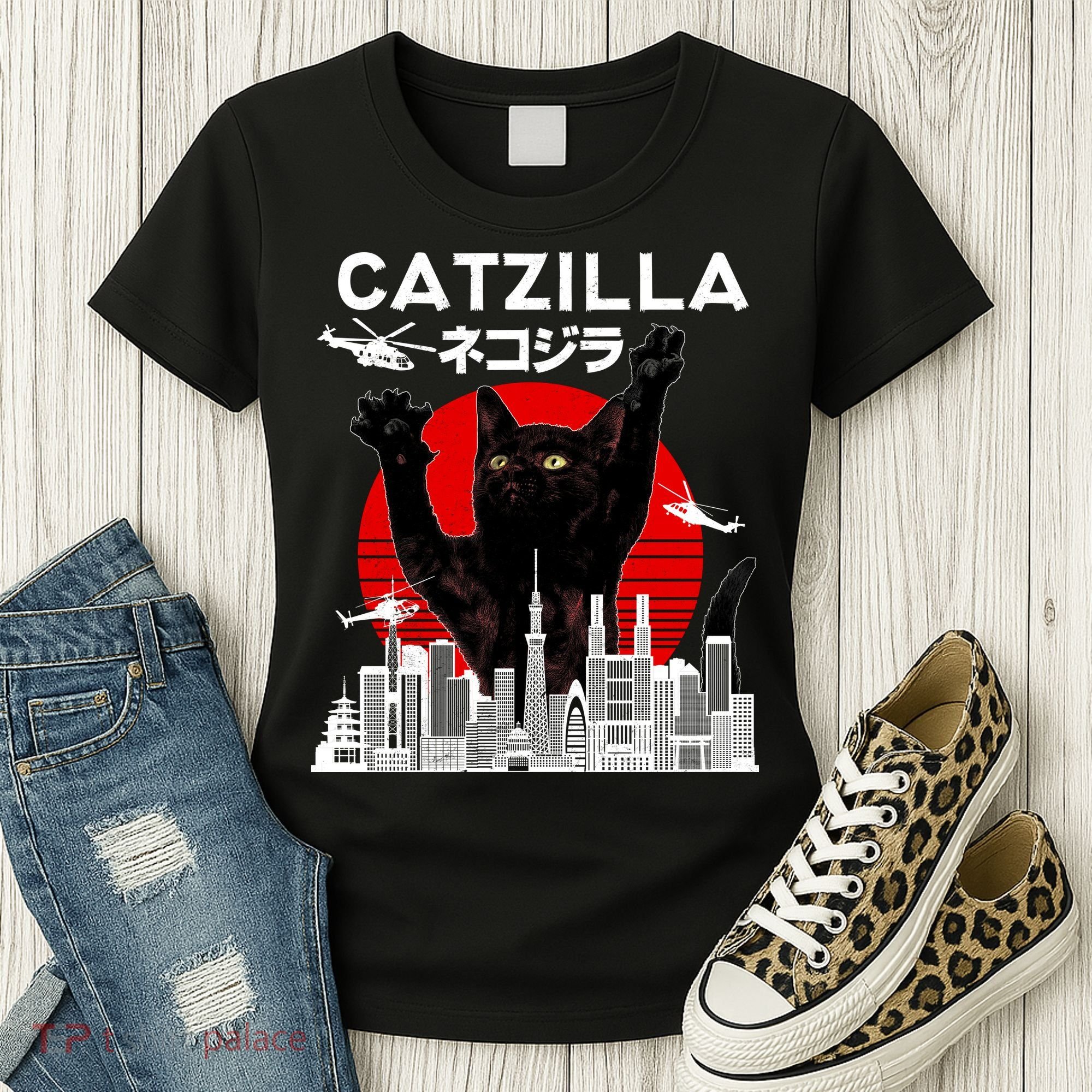 Retro Catzilla Attack Women's T-Shirt