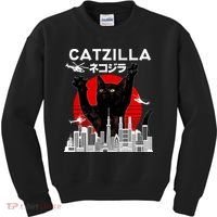Retro Catzilla Attack Kids Sweatshirt thumb 0