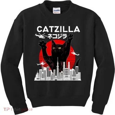 Retro Catzilla Attack Kids Sweatshirt