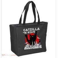 Retro Catzilla Attack Tote Bag thumb 2