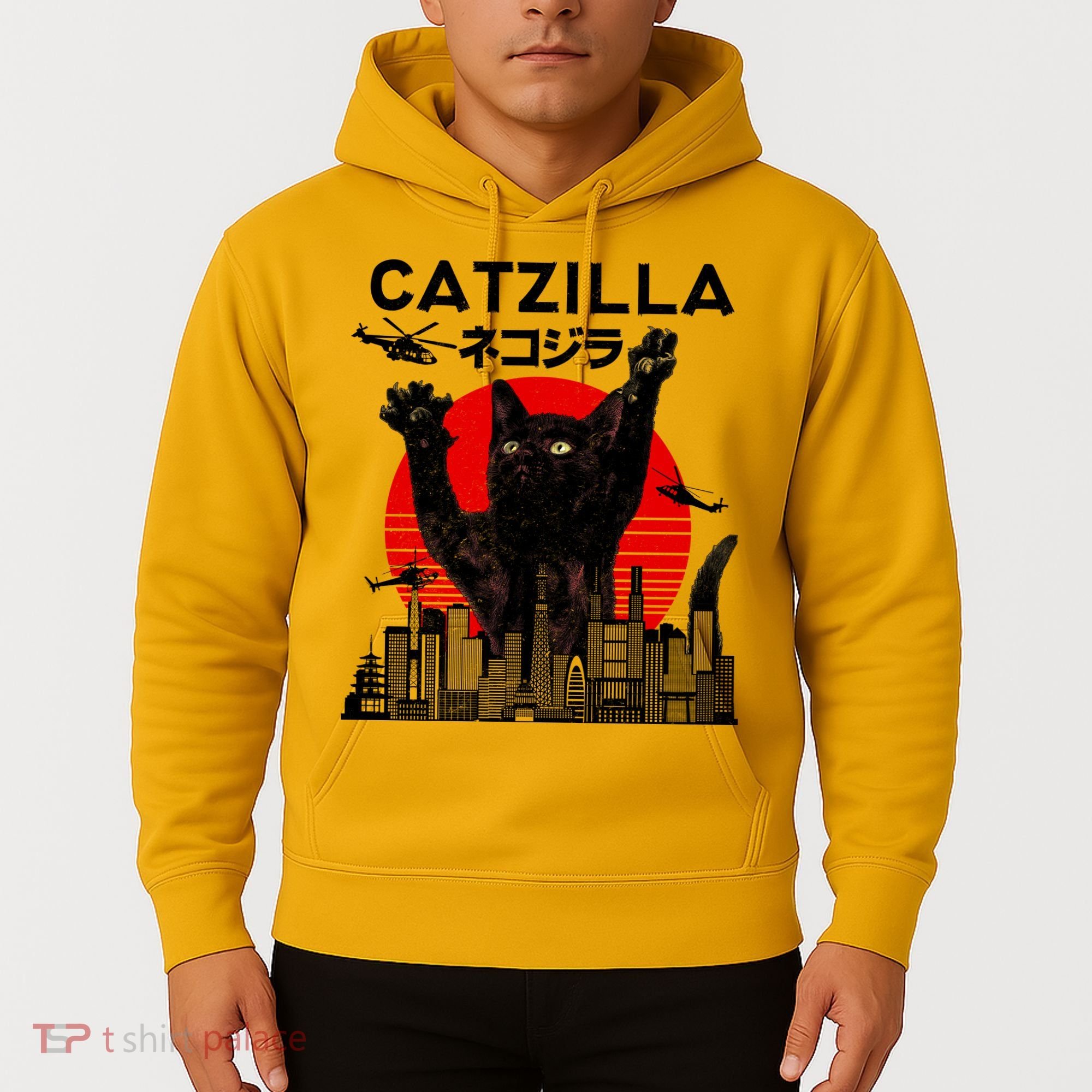 Retro Catzilla Attack Hoodie