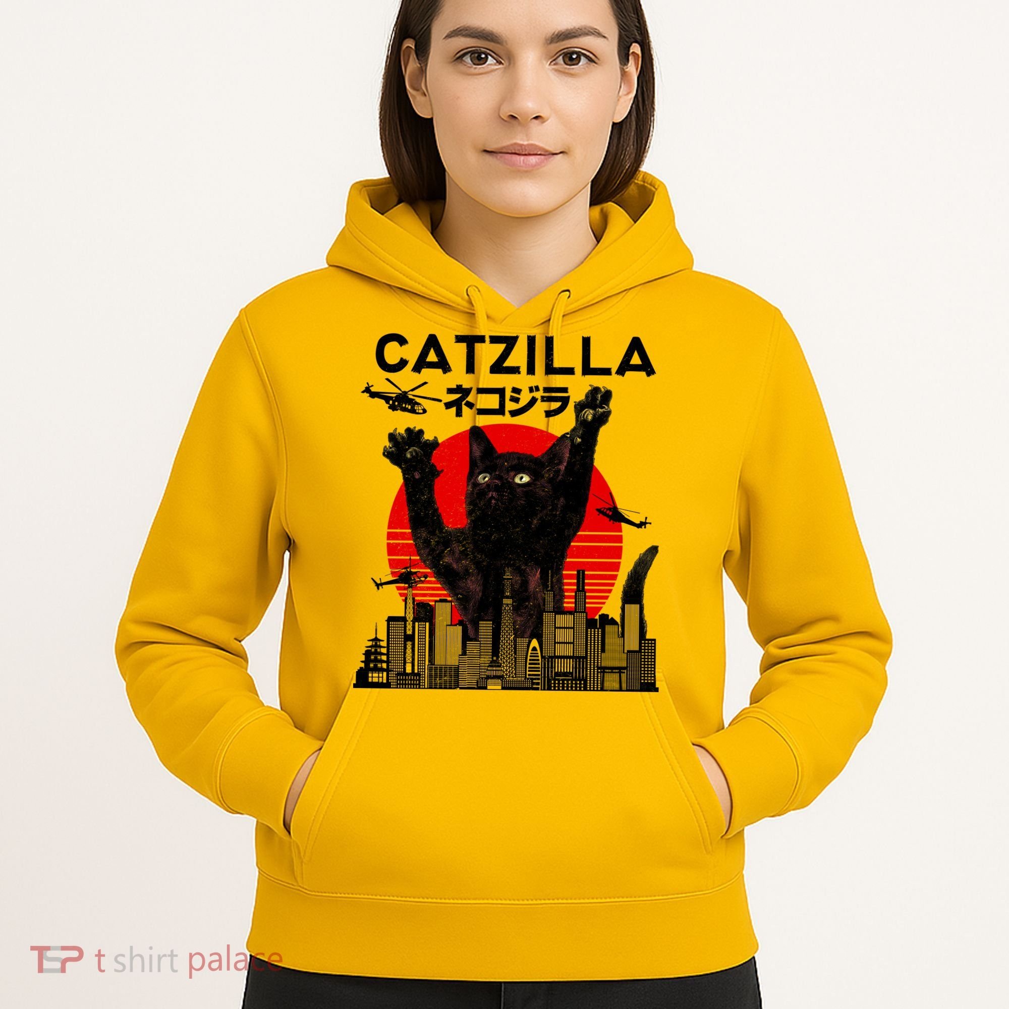 Retro Catzilla Attack Hoodie