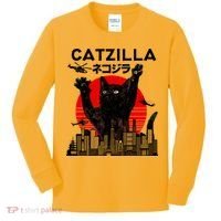 Retro Catzilla Attack Kids Long Sleeve Shirt thumb 0