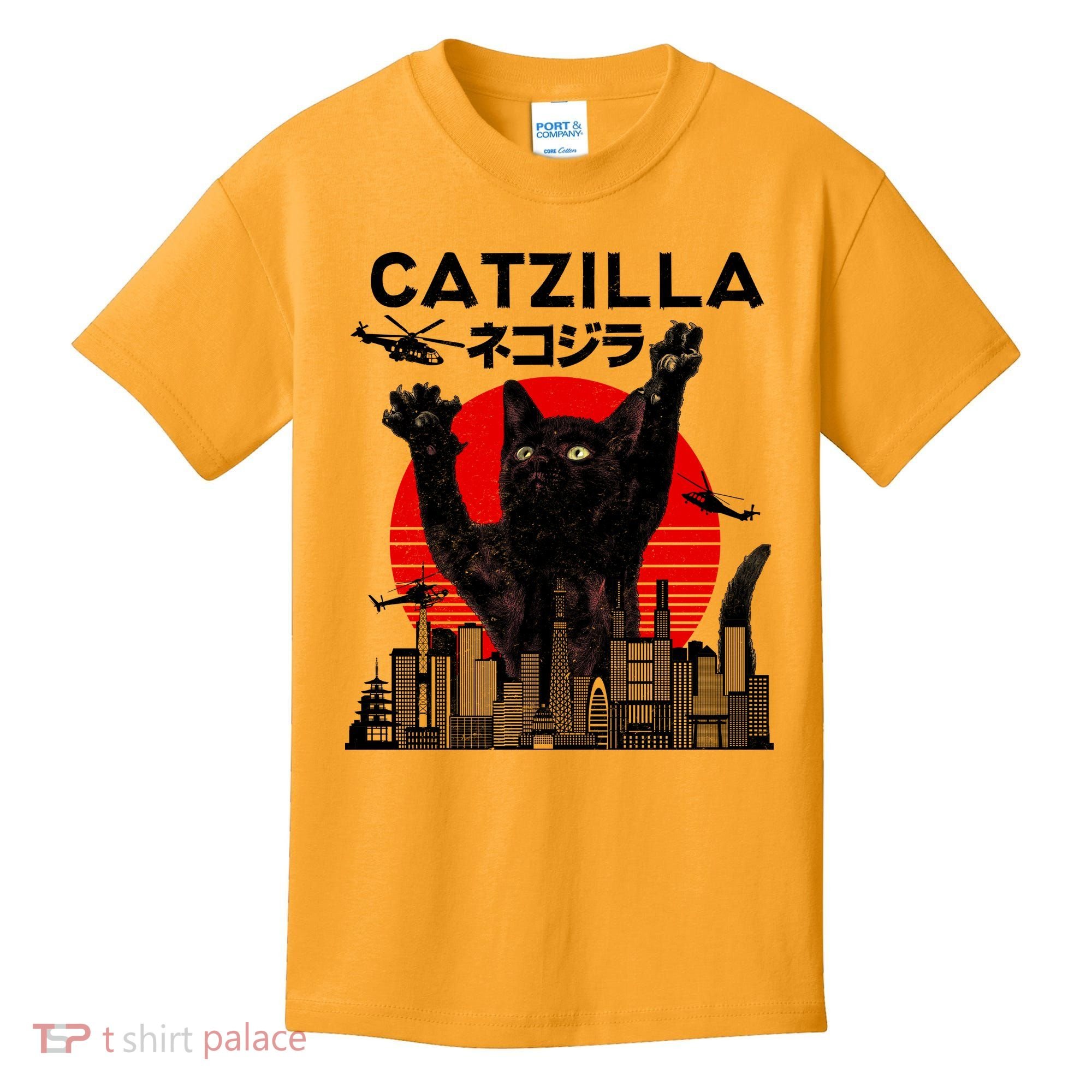 Retro Catzilla Attack Kids T-Shirt