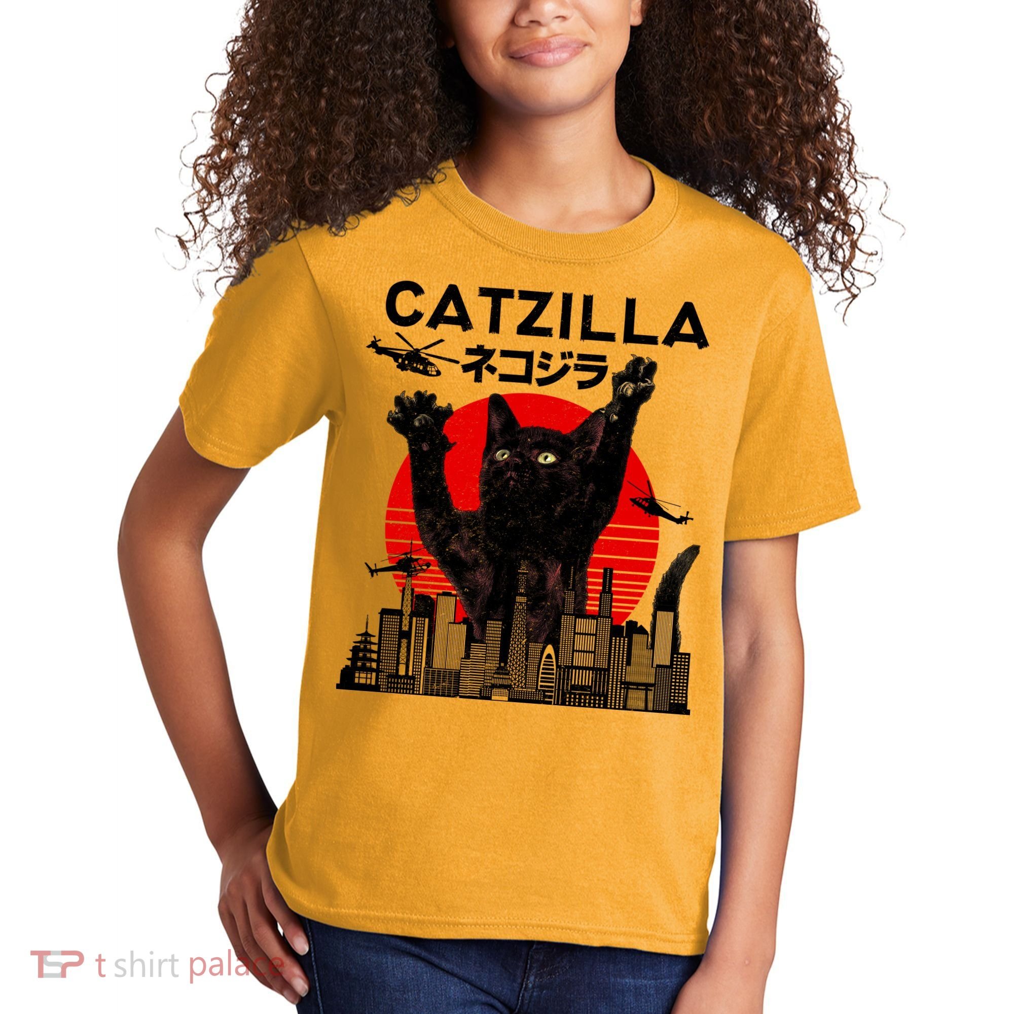 Retro Catzilla Attack Kids T-Shirt