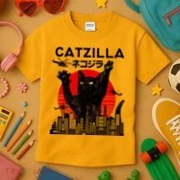 Retro Catzilla Attack Kids T-Shirt thumb 3