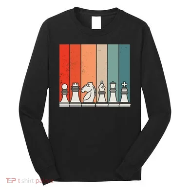 Retro Chess Pieces Long Sleeve Shirt
