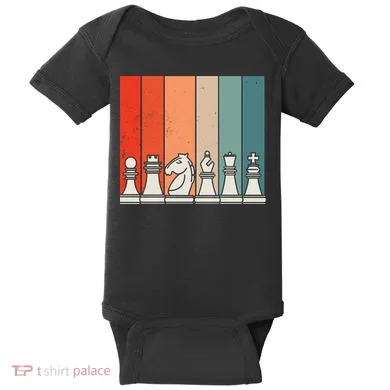 Retro Chess Pieces Baby Bodysuit
