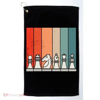 Retro Chess Pieces Golf Towel