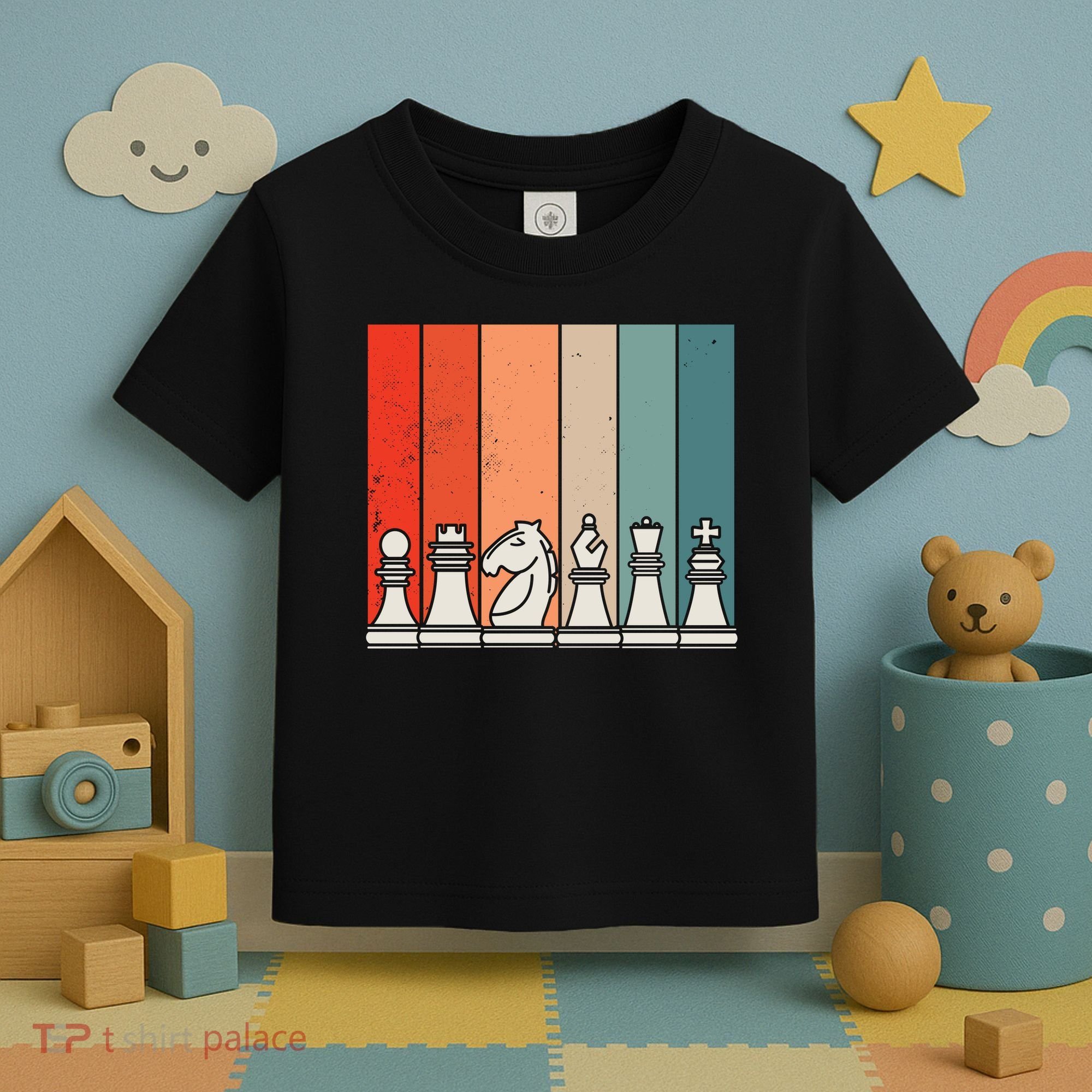 Retro Chess Pieces Toddler T-Shirt