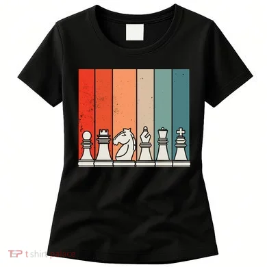 Retro Chess Pieces Women's T-Shirt