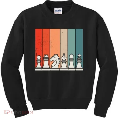 Retro Chess Pieces Kids Sweatshirt