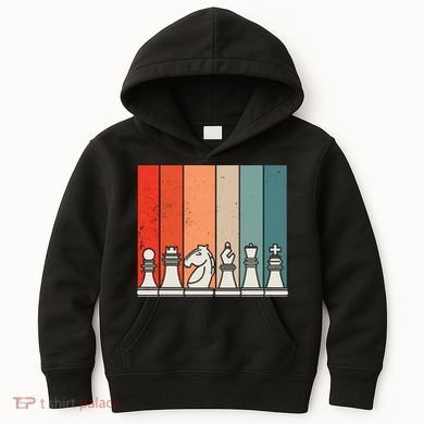 Retro Chess Pieces Kids Hoodie