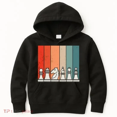 Retro Chess Pieces Kids Hoodie