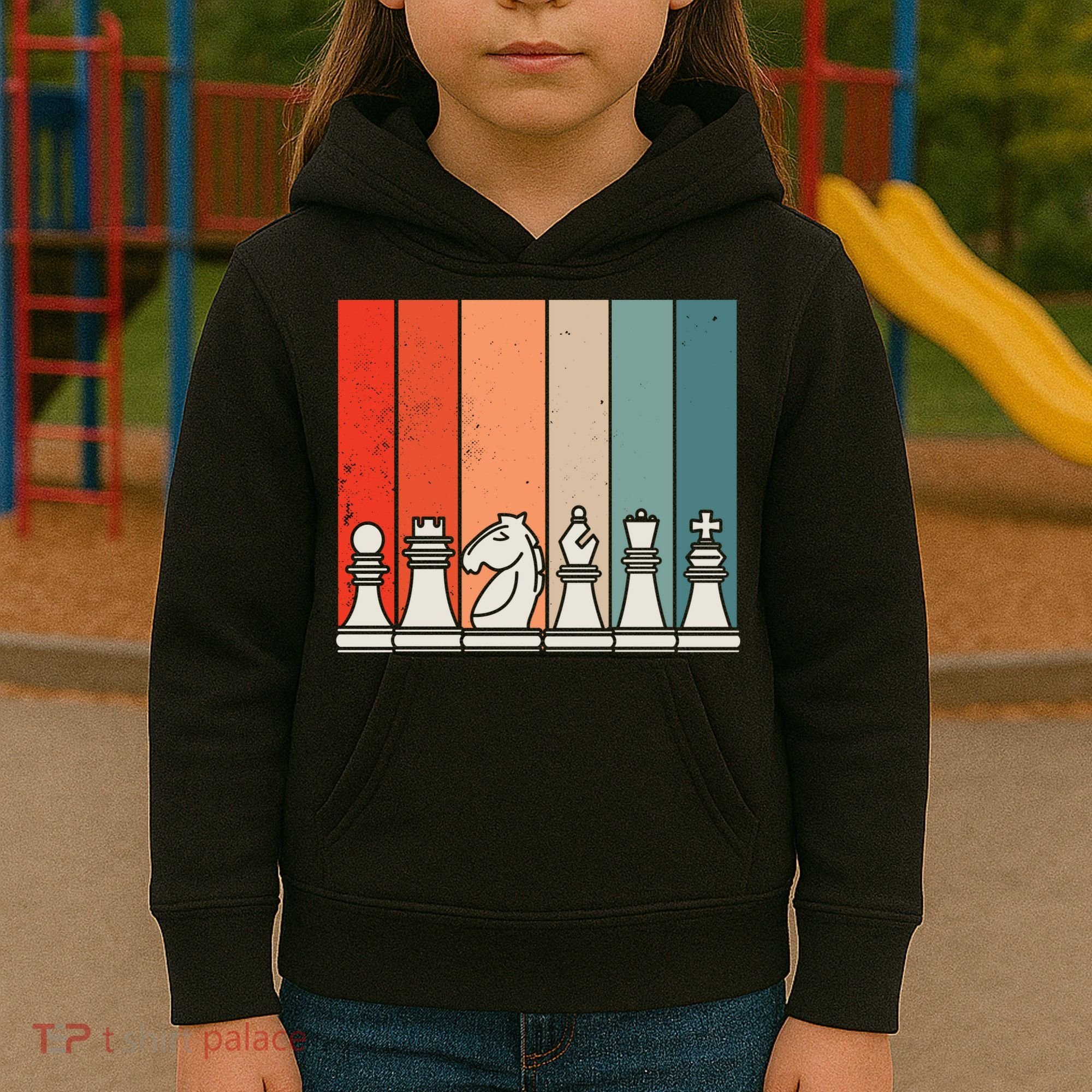 Retro Chess Pieces Kids Hoodie
