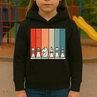 Retro Chess Pieces Kids Hoodie thumb 3