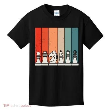 Retro Chess Pieces Kids T-Shirt