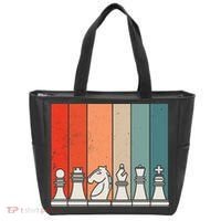 Retro Chess Pieces Tote Bag thumb 0