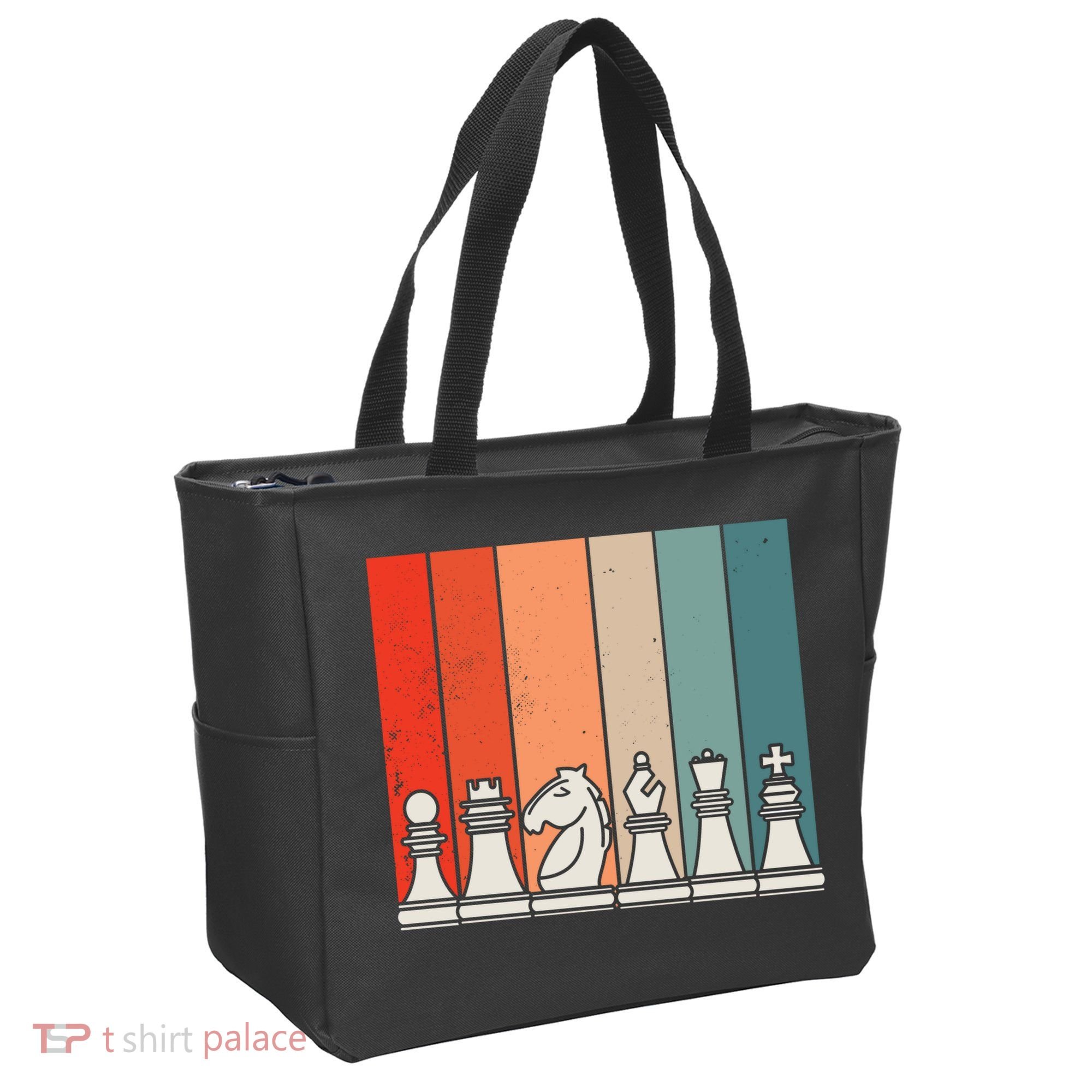Retro Chess Pieces Tote Bag